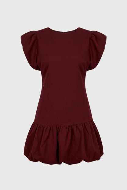 Mini Jurk Dames - Vlindermouwen met Bolletjeszoom | Vrouwelijk