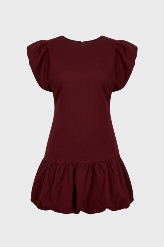 Mini Jurk Dames - Vlindermouwen met Bolletjeszoom | Vrouwelijk