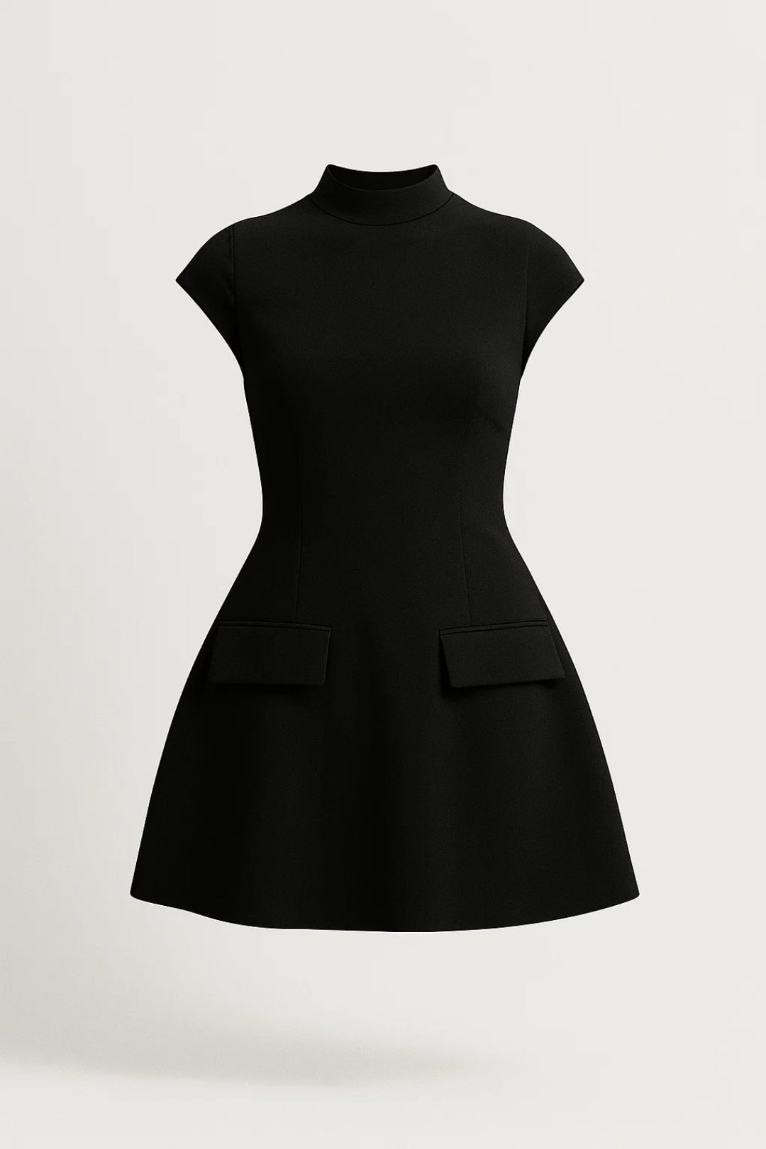Mini Jurk met Hoge Hals | Getailleerde Pasvorm | Minimalistisch Design