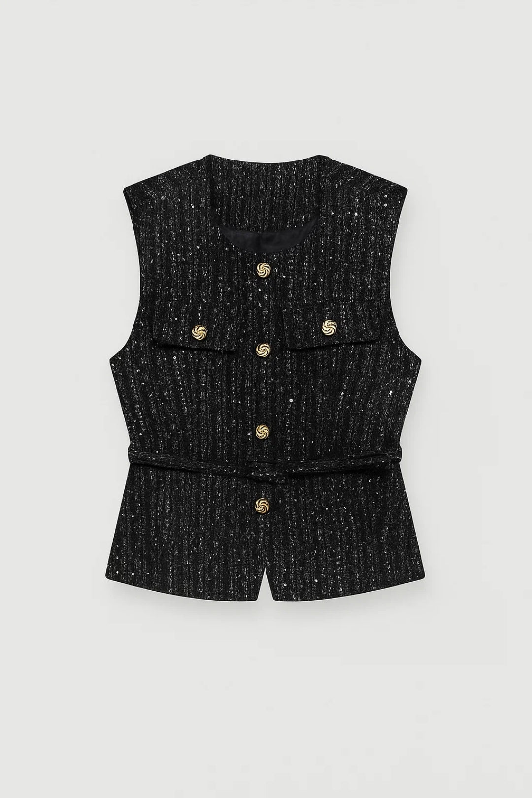 Mouwloos Damesgilet | Getailleerd Model met Goudkleurige Knopen | Elegant en Tijdloos