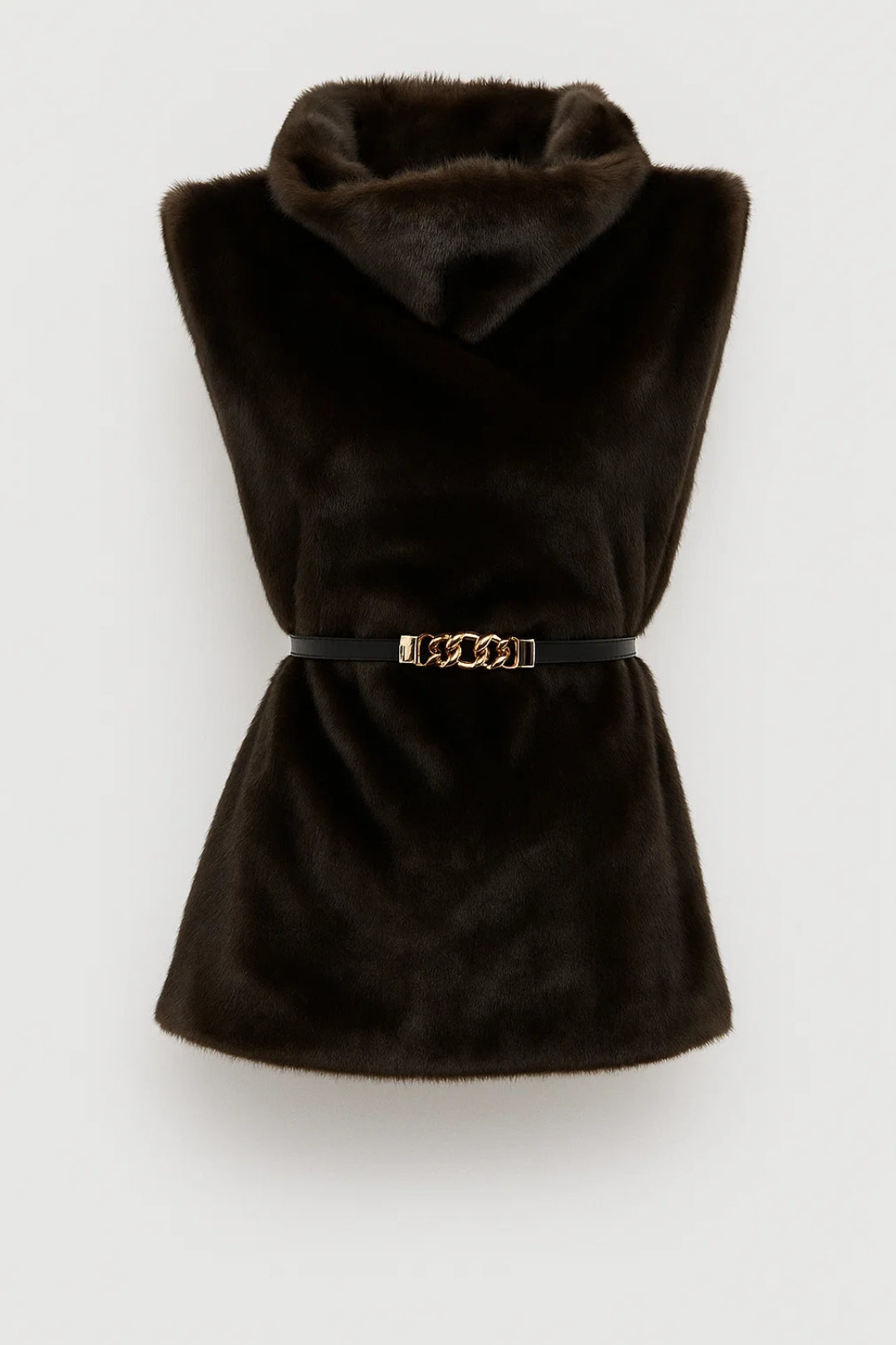 Mouwloze Dames Top | Fluwelen Look met Colkraag | Elegante Winterstijl