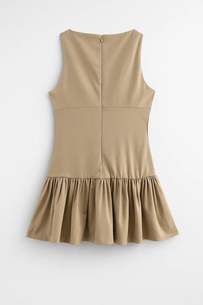 Mouwloze Damesjurk | Speelse A-Lijn met Strikdetails | Licht en Vrouwelijk