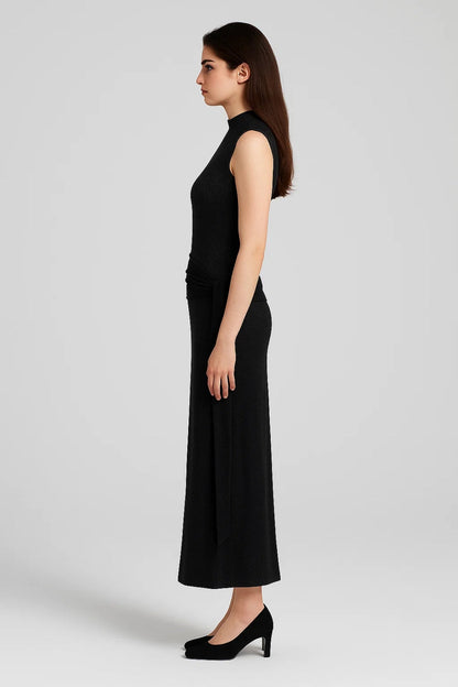 Maxi Jurk Dames - Mouwloos Halternek Getailleerd | Elegant
