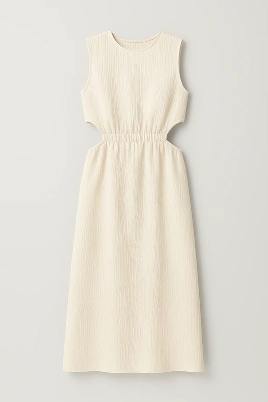 Midi Jurk Dames - Mouwloos Cut-out Getailleerd | Elegant