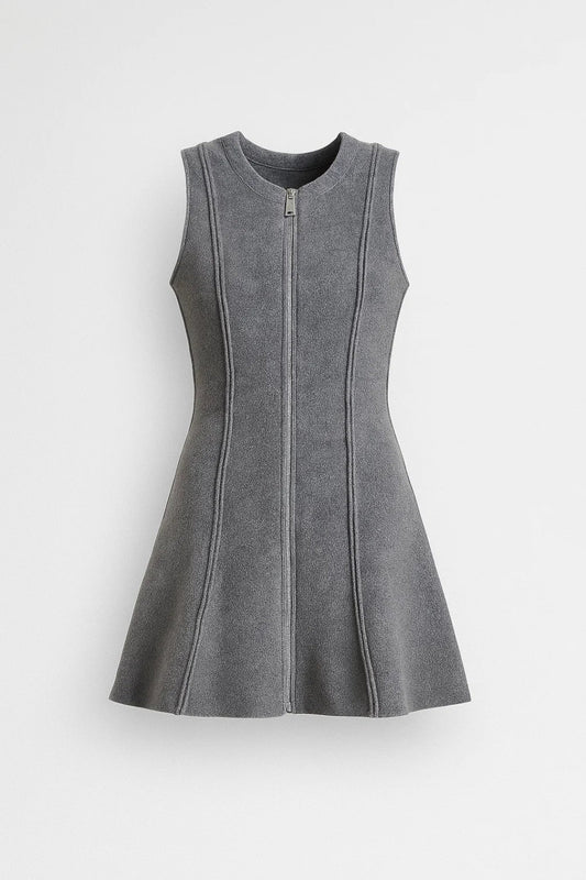 Mini Jurk Dames - Mouwloos A-lijn met Rits | Casual