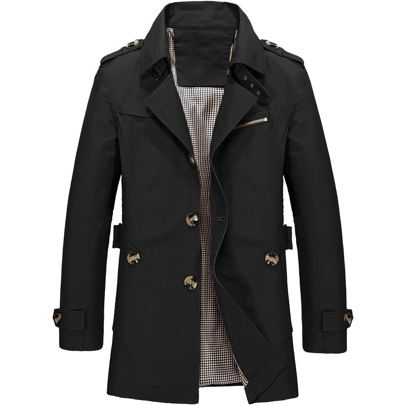 Niels - Trenchcoat heren lang en waterdicht met knopen en riem