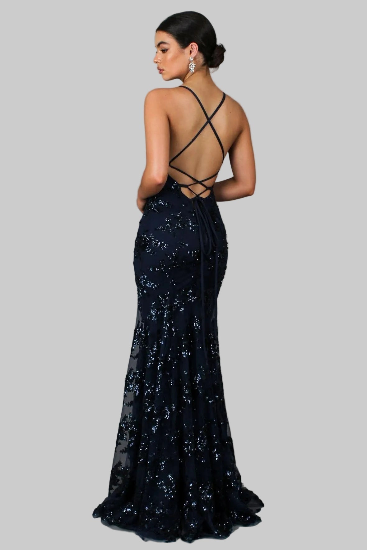 Nina - Galajurk dames met glitter en v hals en dunne bandjes
