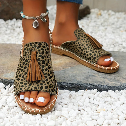 Noor - Boho Comfort Sandalen Dames met Kwastjesdetail en Vlakke Zool