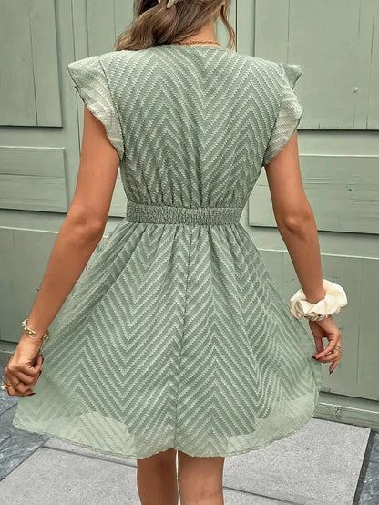 Noor - Boho Zomerjurk Dames met Kant Detail en Ruffle Mouwen