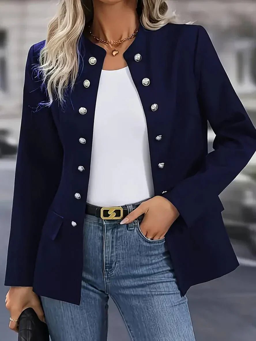 Noor - Dames Blazer voor de Herfst met Sierknopen en Getailleerde Pasvorm