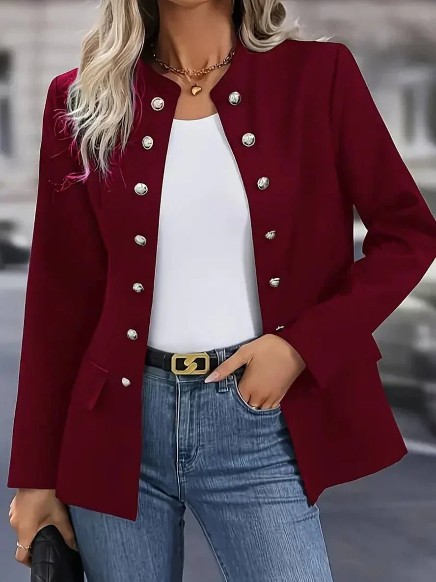 Noor - Dames Blazer voor de Herfst met Sierknopen en Getailleerde Pasvorm