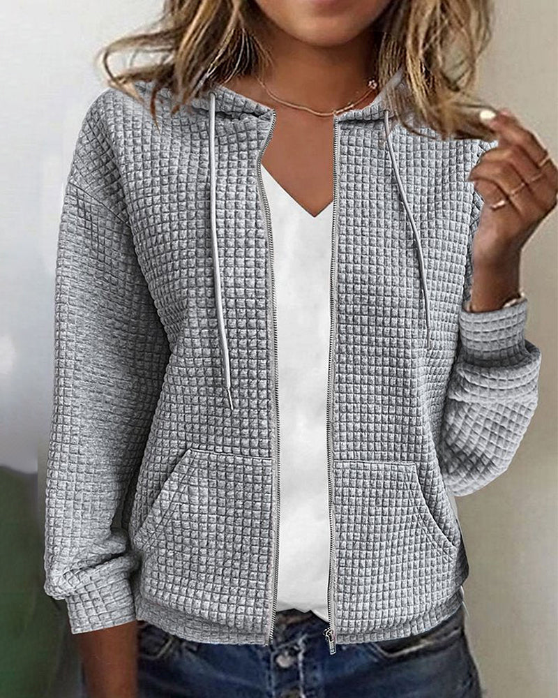 Noor - Dames Gebreide Hoodie met Ritssluiting en Capuchon Herfst