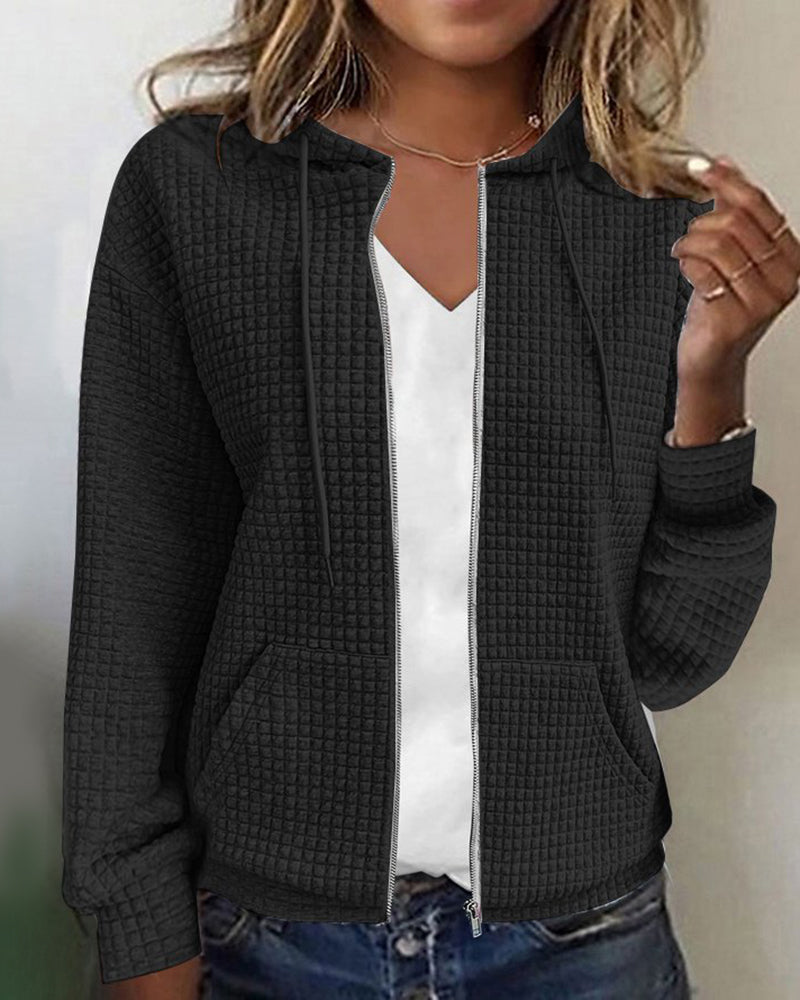 Noor - Dames Gebreide Hoodie met Ritssluiting en Capuchon Herfst