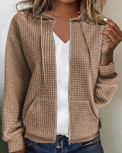 Noor - Dames Gebreide Hoodie met Ritssluiting en Capuchon Herfst