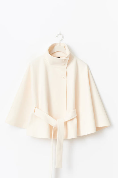 Noor - Dames Trenchcoat Kort voor de Herfst met Ceintuur en Hoge Kraag