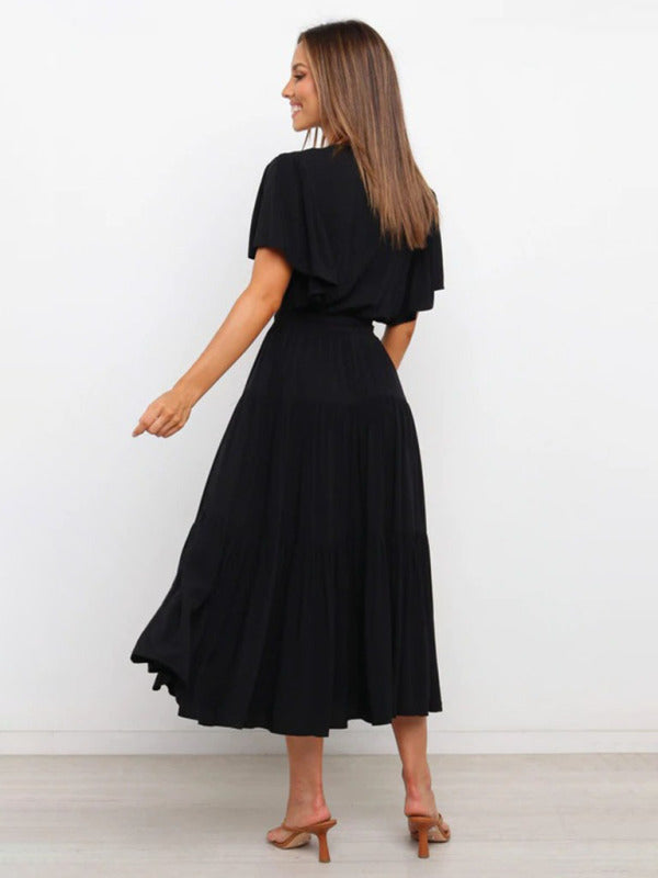 Noor - Elegante Bruiloft Gastenjurk Dames met V-hals en Strikceintuur