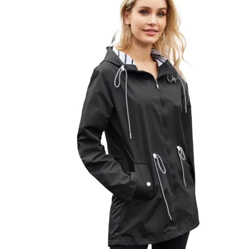 Noor - Dames Regenjas voor de Herfst met Verstelbare Taille
