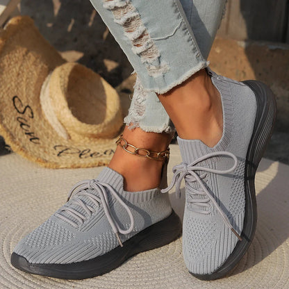 Noor - Trendy Comfort Sneakers Dames met Ademende Sok en Flexibele Zool