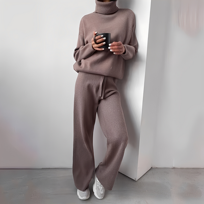 Noor - Tweedelige set dames met col oversized en comfortabel gebreid