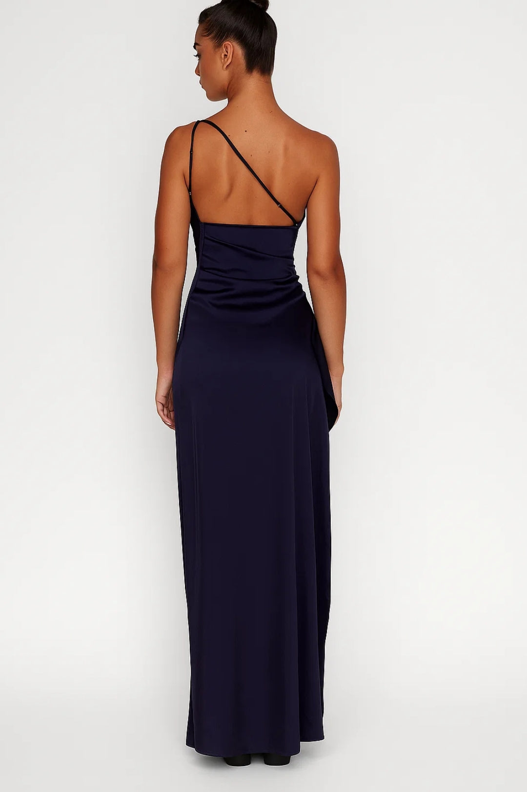 One Shoulder Galajurk | Getailleerd met Drapering | Hoge Split