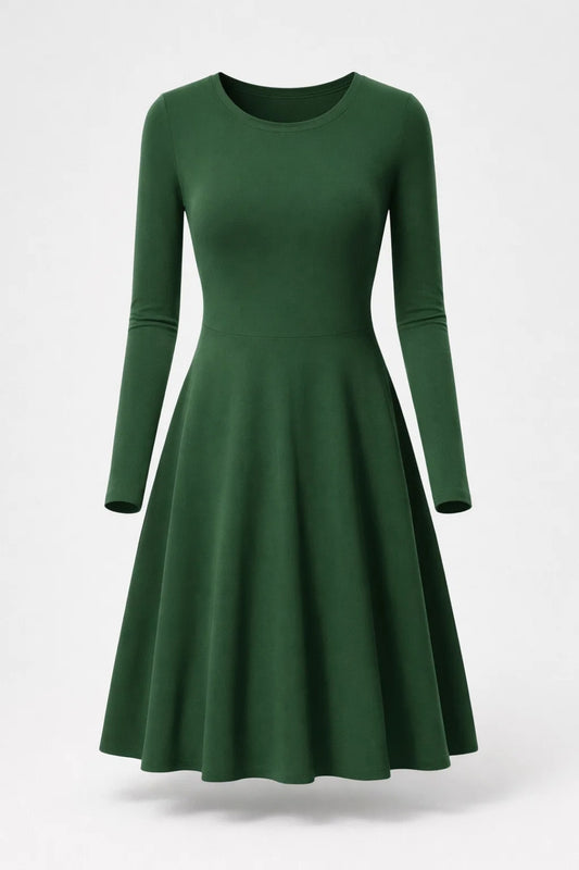 Mini Jurk Dames - A-lijn Silhouet met Lange Mouwen | Klassiek