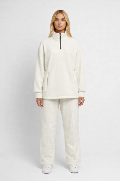 Tweedelige Lounge Set | Relaxed Fit met Half Zip Sweater | Comfortabel en Tijdloos