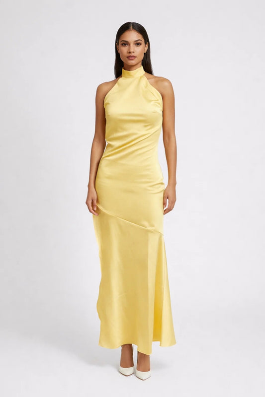 Maxi Jurk Dames - Mouwloos Halternek Silhouet | Elegant