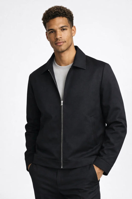 Tussenjas Heren - Strak Jack met Klassieke Kraag en Ritssluiting | Chique