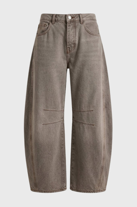 Wijde Broek Dames - Oversized met Decoratieve Naden | Balloon Fit