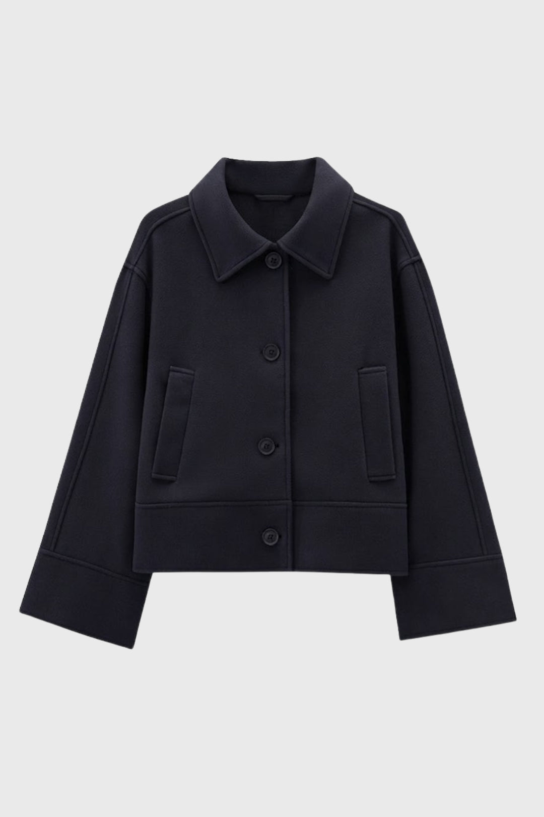 Jas Dames - Korte Overhemdjas met Knoopsluiting | Casual