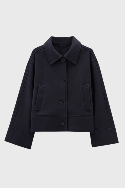 Jas Dames - Korte Overhemdjas met Knoopsluiting | Casual