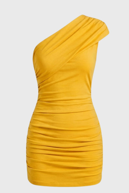 Mini Jurk Dames - Asymmetrische One Shoulder | Getailleerd
