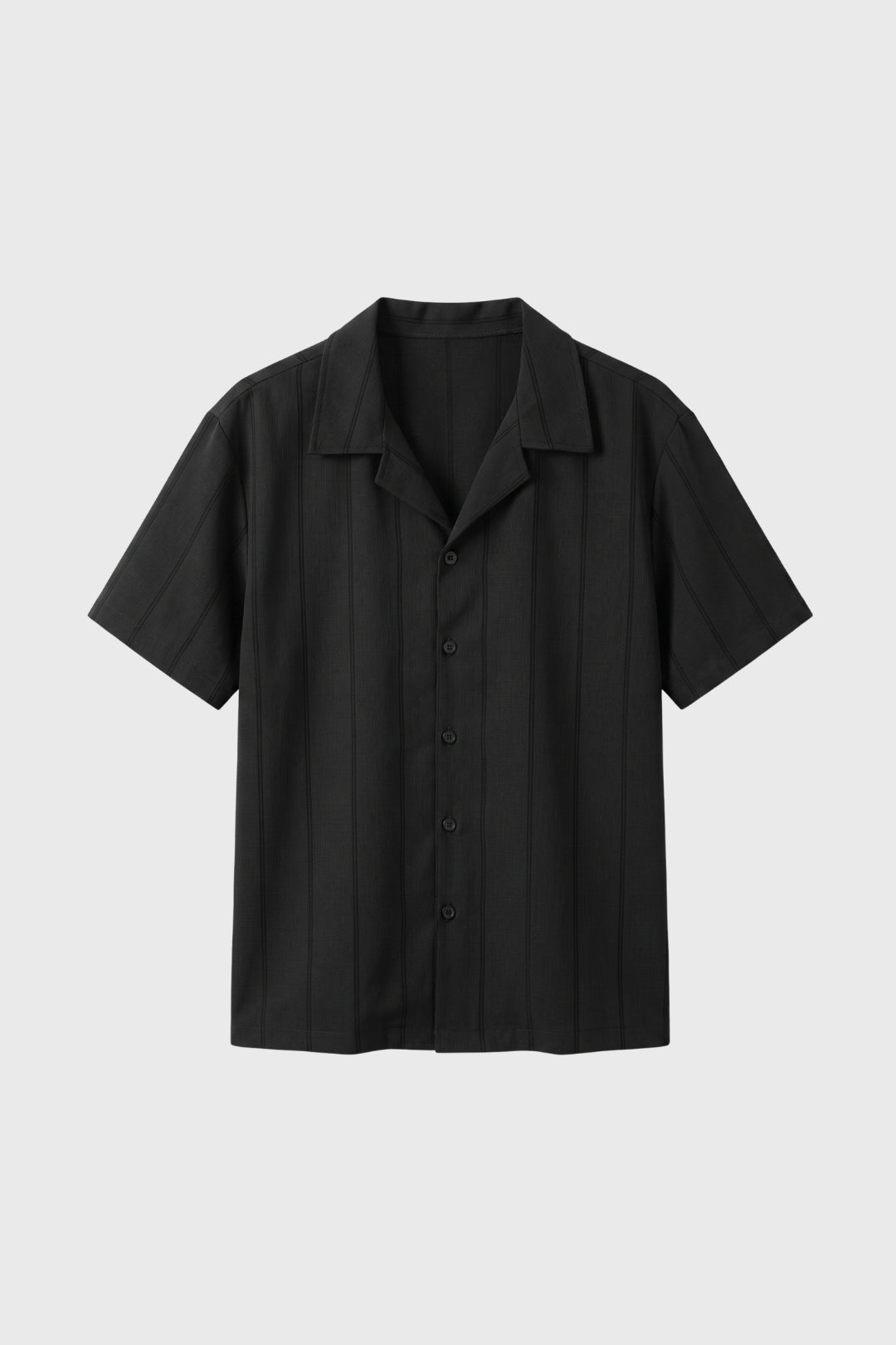 Overhemd Heren - Korte Mouwen met Verticale Plooien | Casual