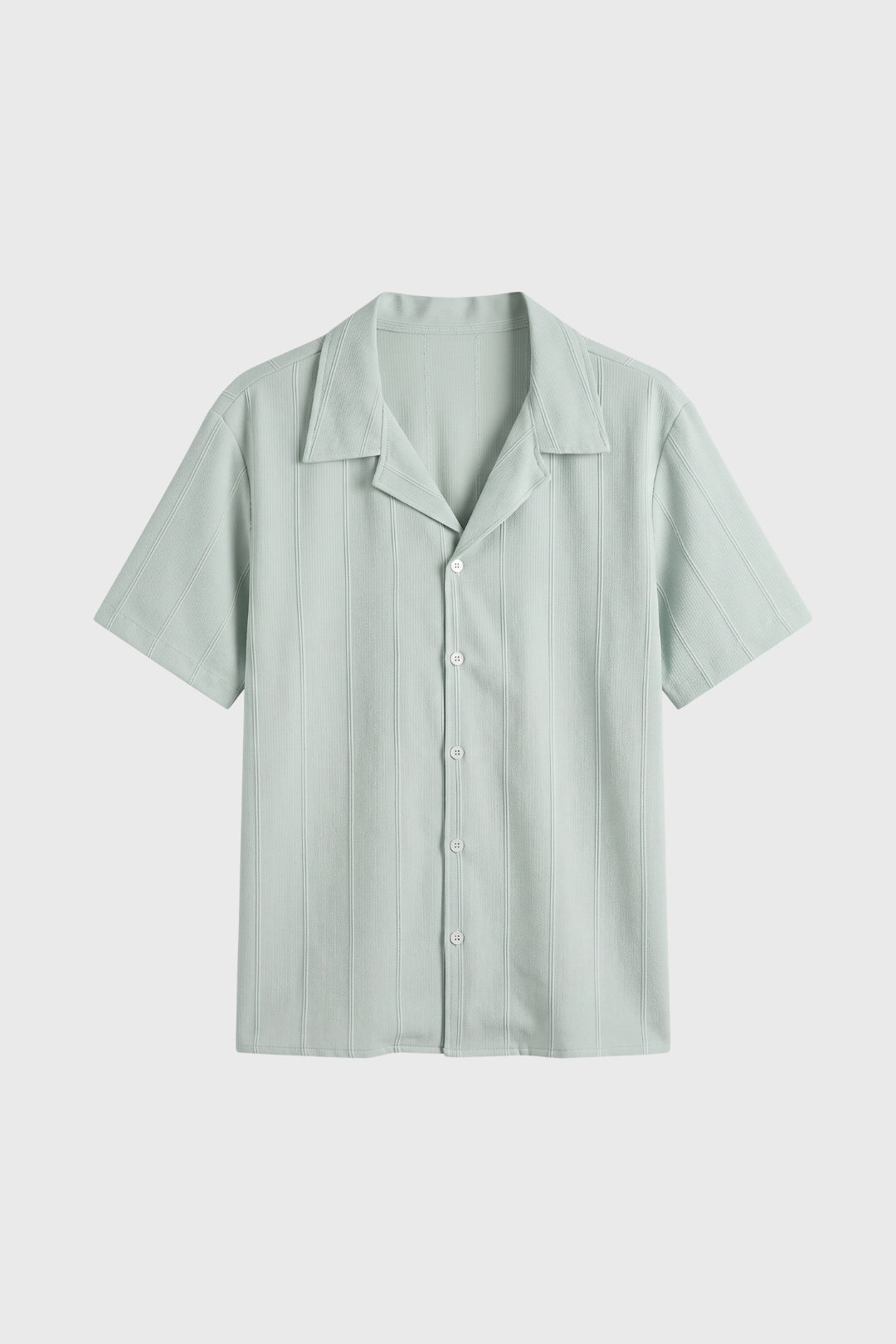 Overhemd Heren - Korte Mouwen met Verticale Plooien | Casual