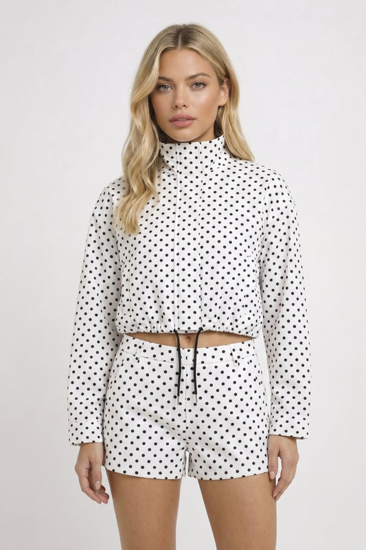 Set Dames - Zomerjas met Korte Broek en Stippenprint | Casual