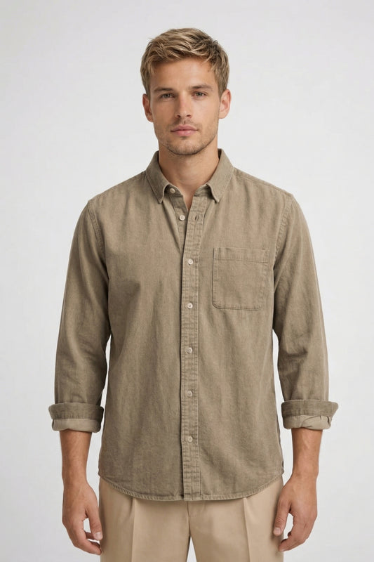 Overhemd Heren - Relaxed Fit met Borstzak | Casual