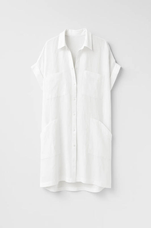 Mini Jurk Dames - Hemdmodel met Kraag en Zakken | Casual