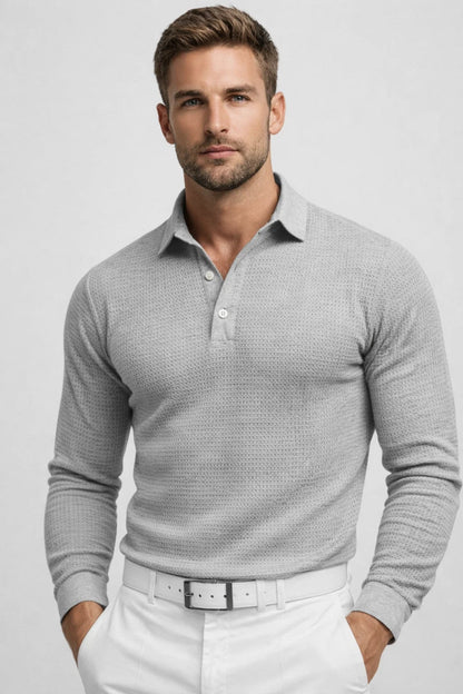 Polo Heren - Slim Fit Lange Mouw met Polokraag | Casual