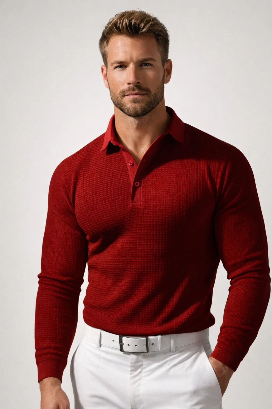 Polo Heren - Slim Fit Lange Mouw met Polokraag | Casual