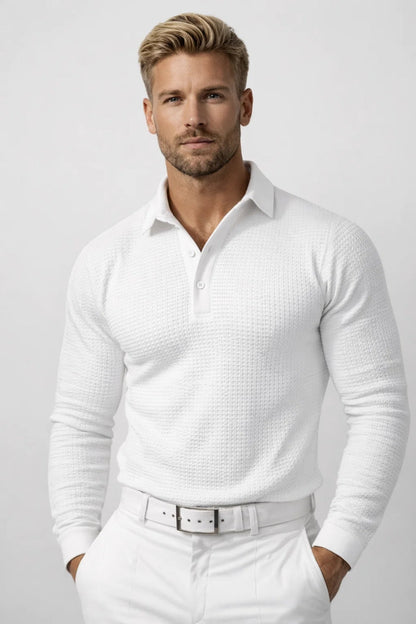 Polo Heren - Slim Fit Lange Mouw met Polokraag | Casual