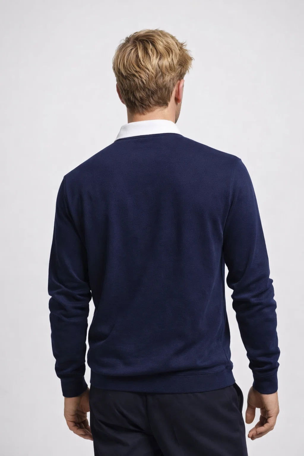 Polo Heren - Fijngebreid met Contrasterende Kraag | Casual