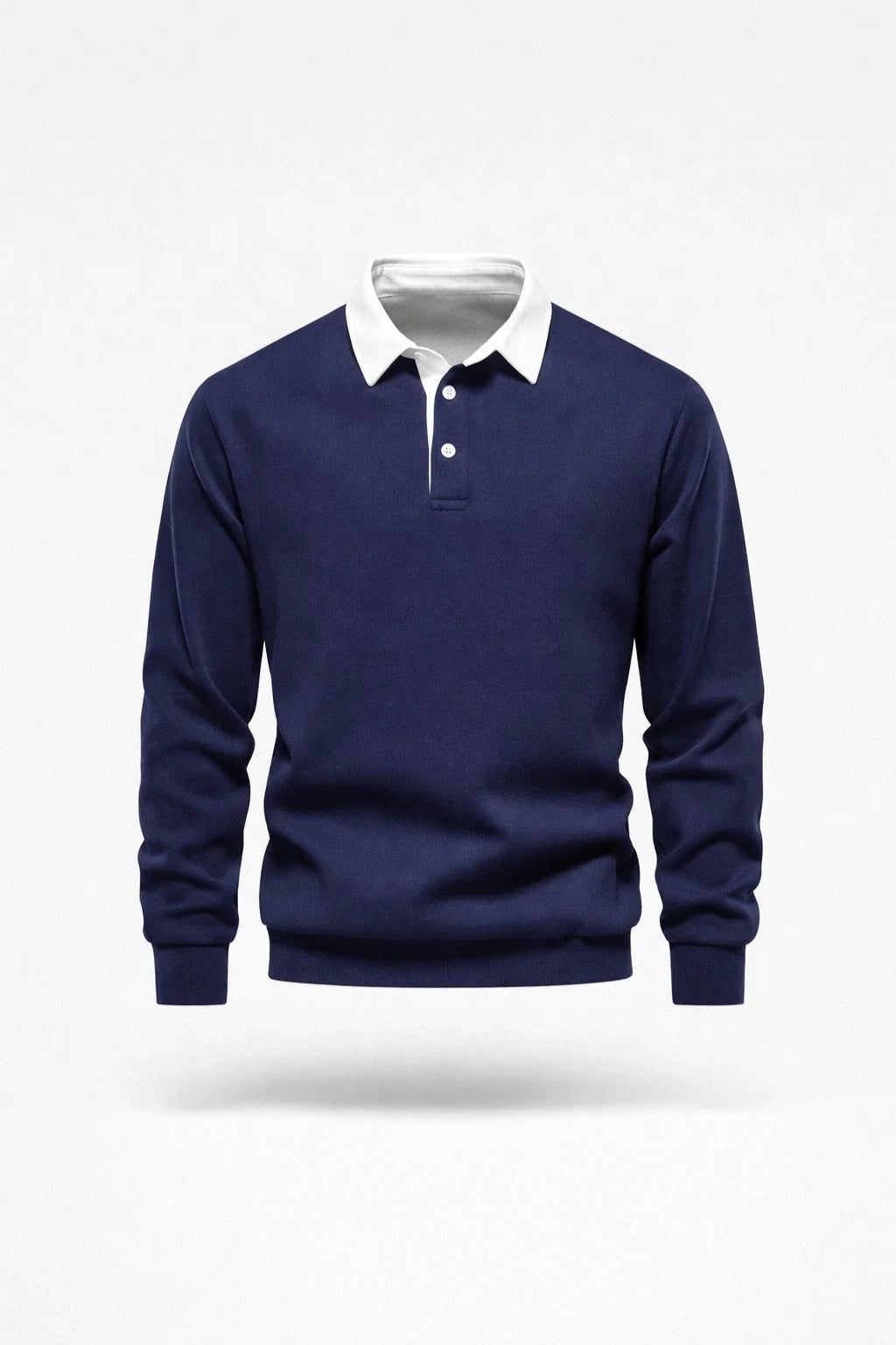 Polo Heren - Fijngebreid met Contrasterende Kraag | Casual