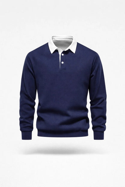 Polo Heren - Fijngebreid met Contrasterende Kraag | Casual