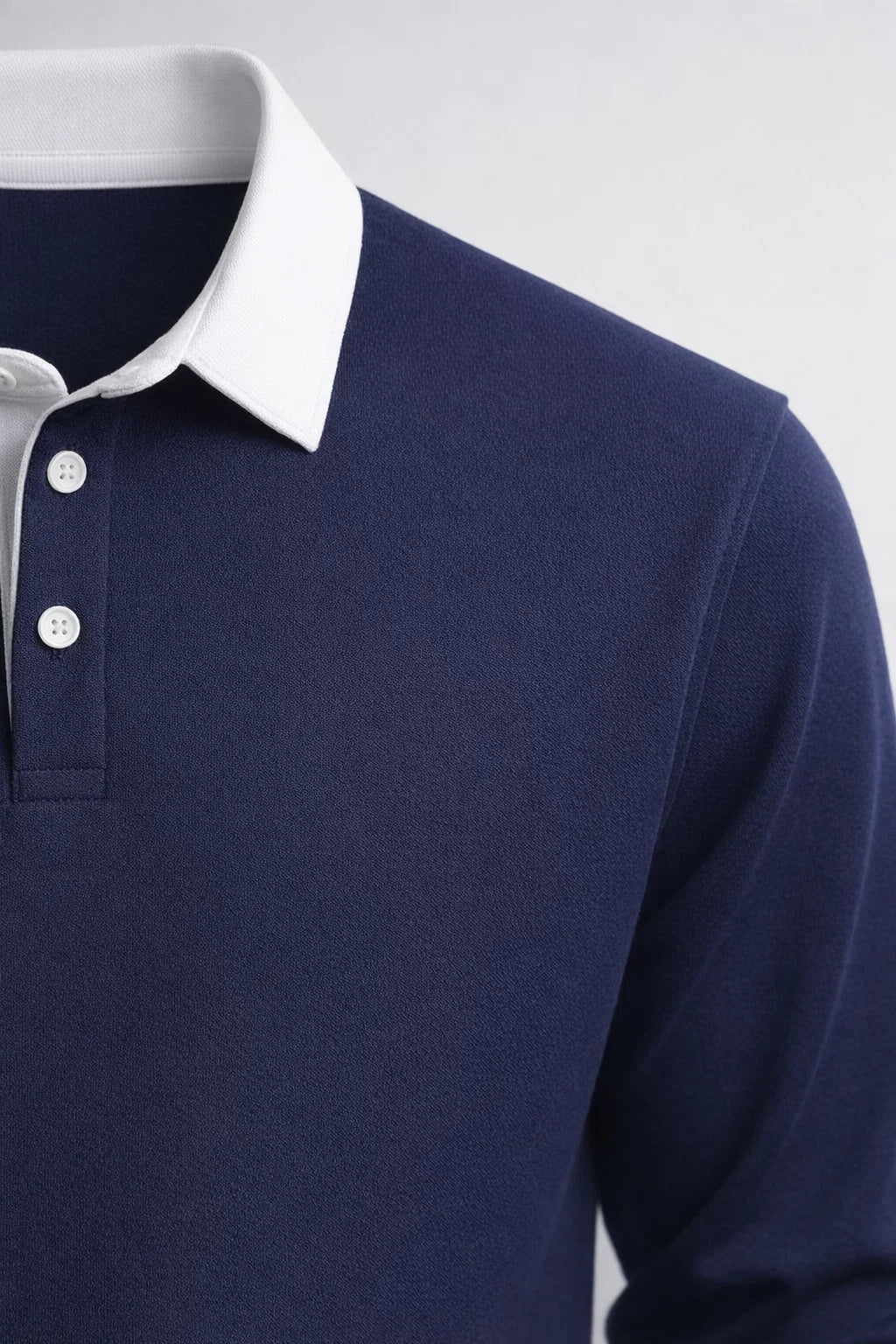 Polo Heren - Fijngebreid met Contrasterende Kraag | Casual