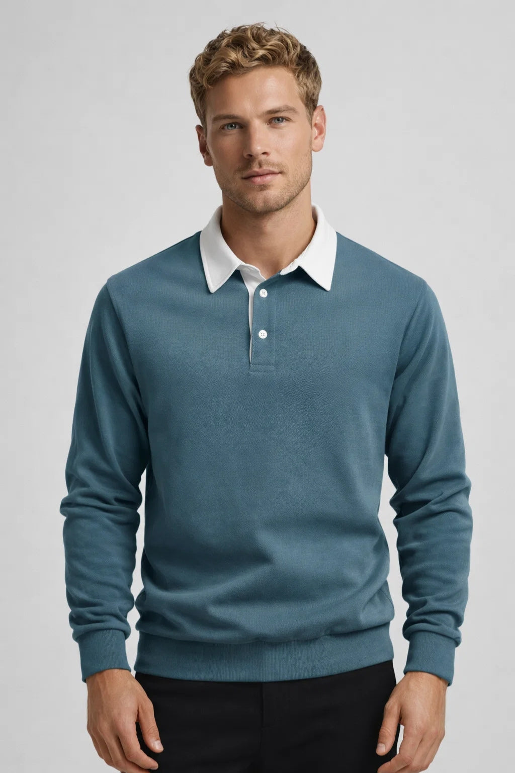 Polo Heren - Fijngebreid met Contrasterende Kraag | Casual