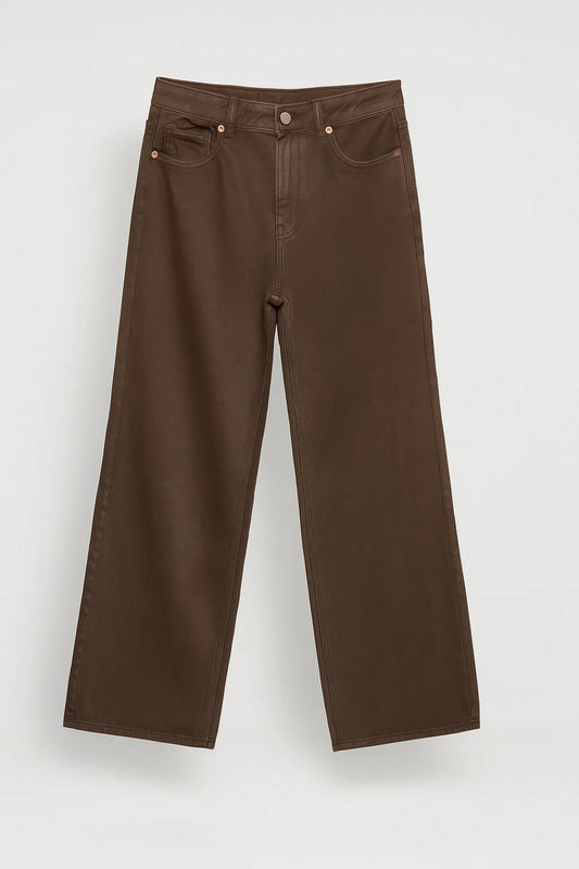 Rechte Damesbroek | Hoge Taille met Vijf Zakdetails | Minimalistische Pasvorm