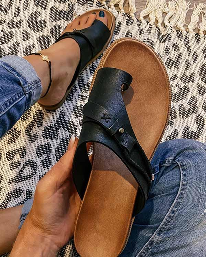 Roos - Casual Orthopedische Sandalen Dames met Teenring en Gespsluiting