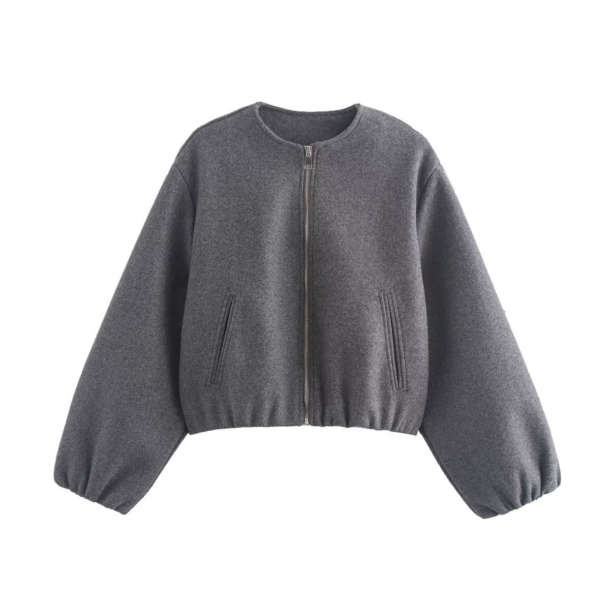 Roos - Dames Bomberjack Cropped voor de Herfst met Elastische Boorden