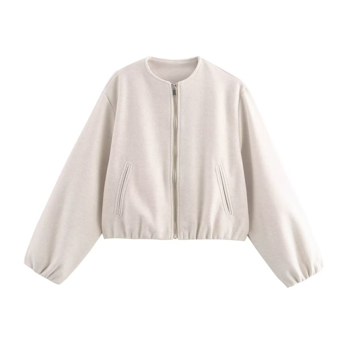 Roos - Dames Bomberjack Cropped voor de Herfst met Elastische Boorden
