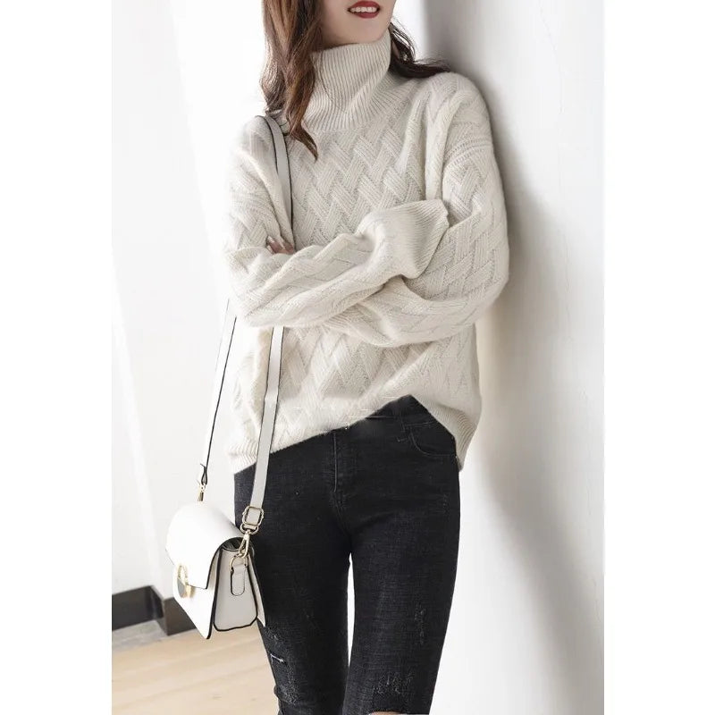 Roos - Dames Gebreide Coltrui Oversized met Comfortabele Pasvorm